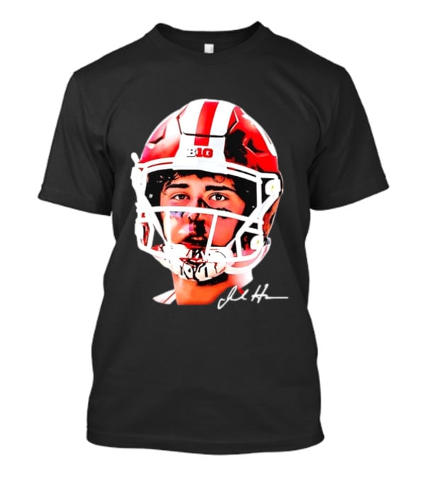 Indiana Hoosiers Big Ten Football Jack Howes Signature Helmet T-Shirt