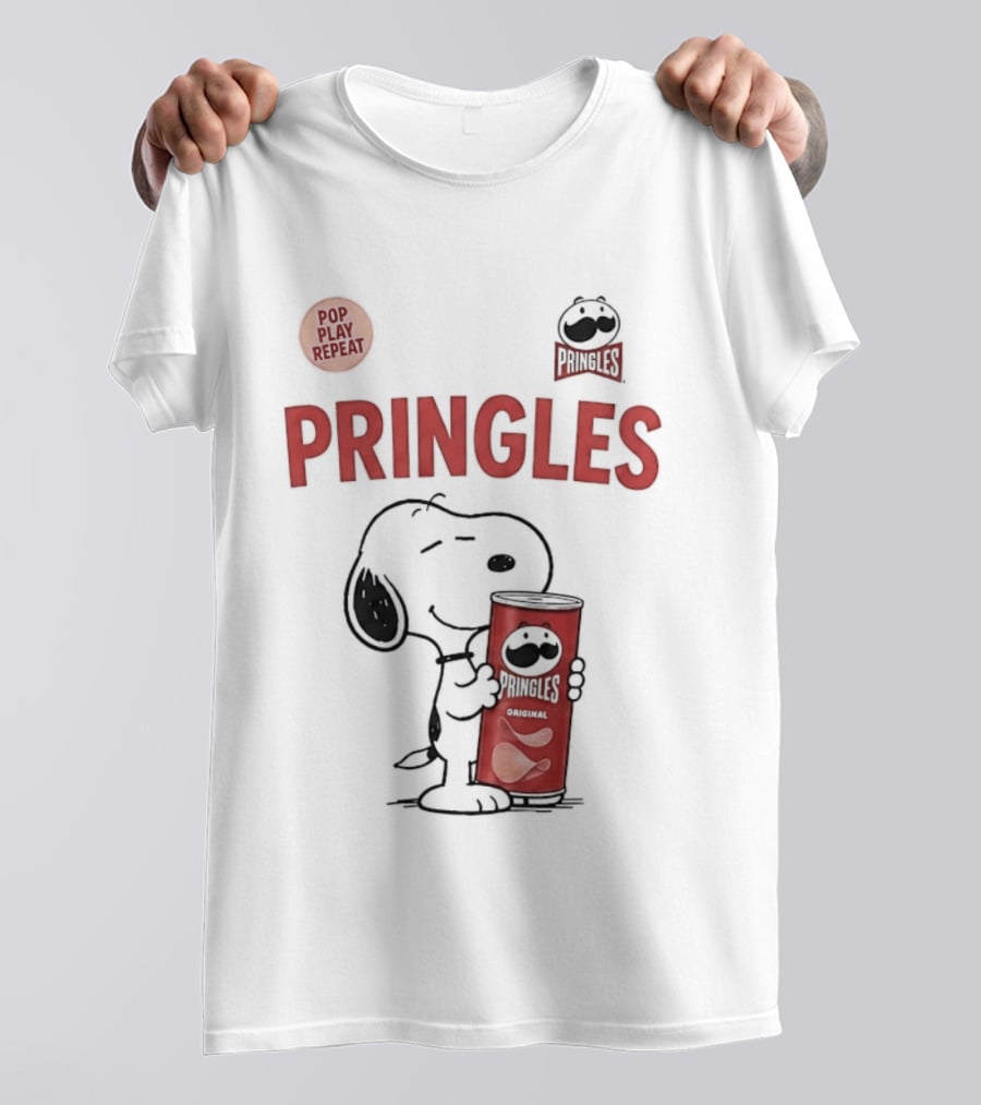 Snoopy Pringles Pop Play Repeat T-Shirt