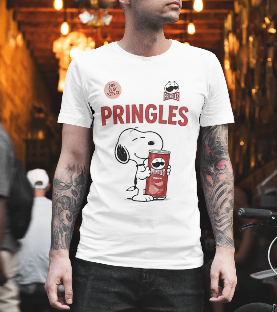Snoopy Pringles Pop Play Repeat T-Shirt