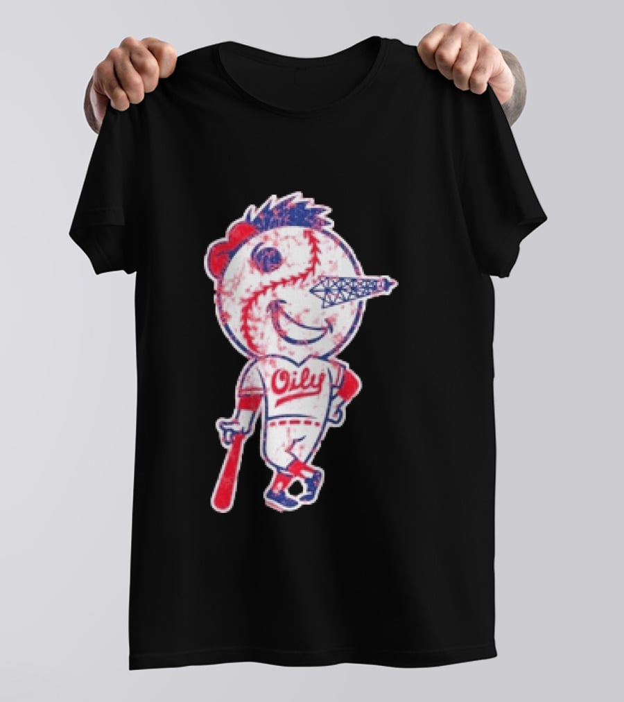 Tulsa Drillers Oily Distressed Baseball T-Shirt