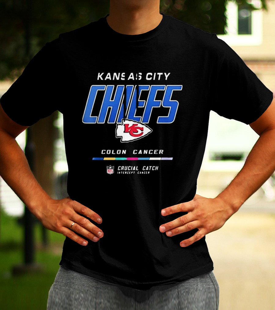 Kansas City Chiefs Crucial Catch Colon Cancer Awareness NFL T-Shirt