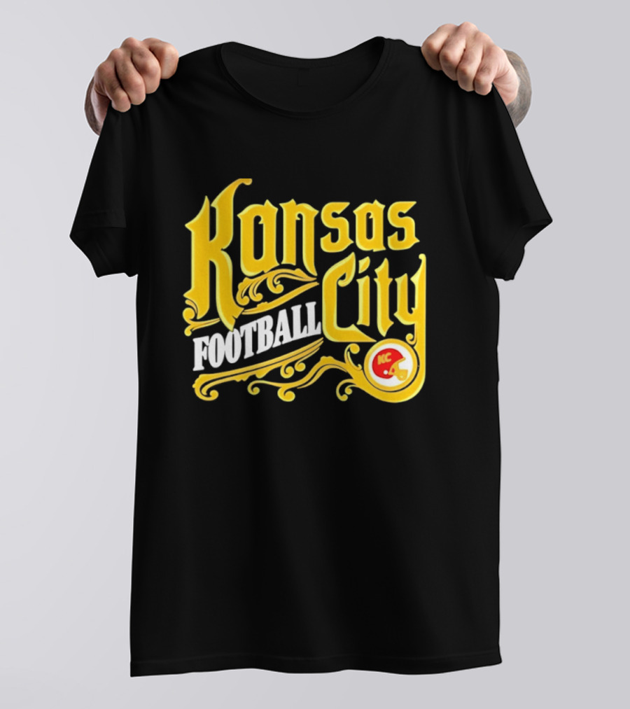 Kansas City Football City KC Chiefs Helmet T-Shirt