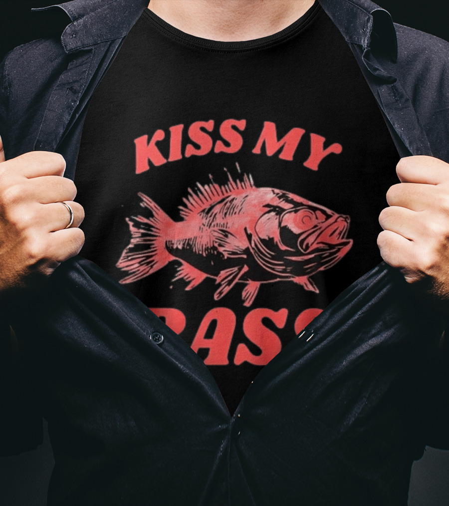 Kiss My Bass Fishing Fisherman Angler Humor T-Shirt