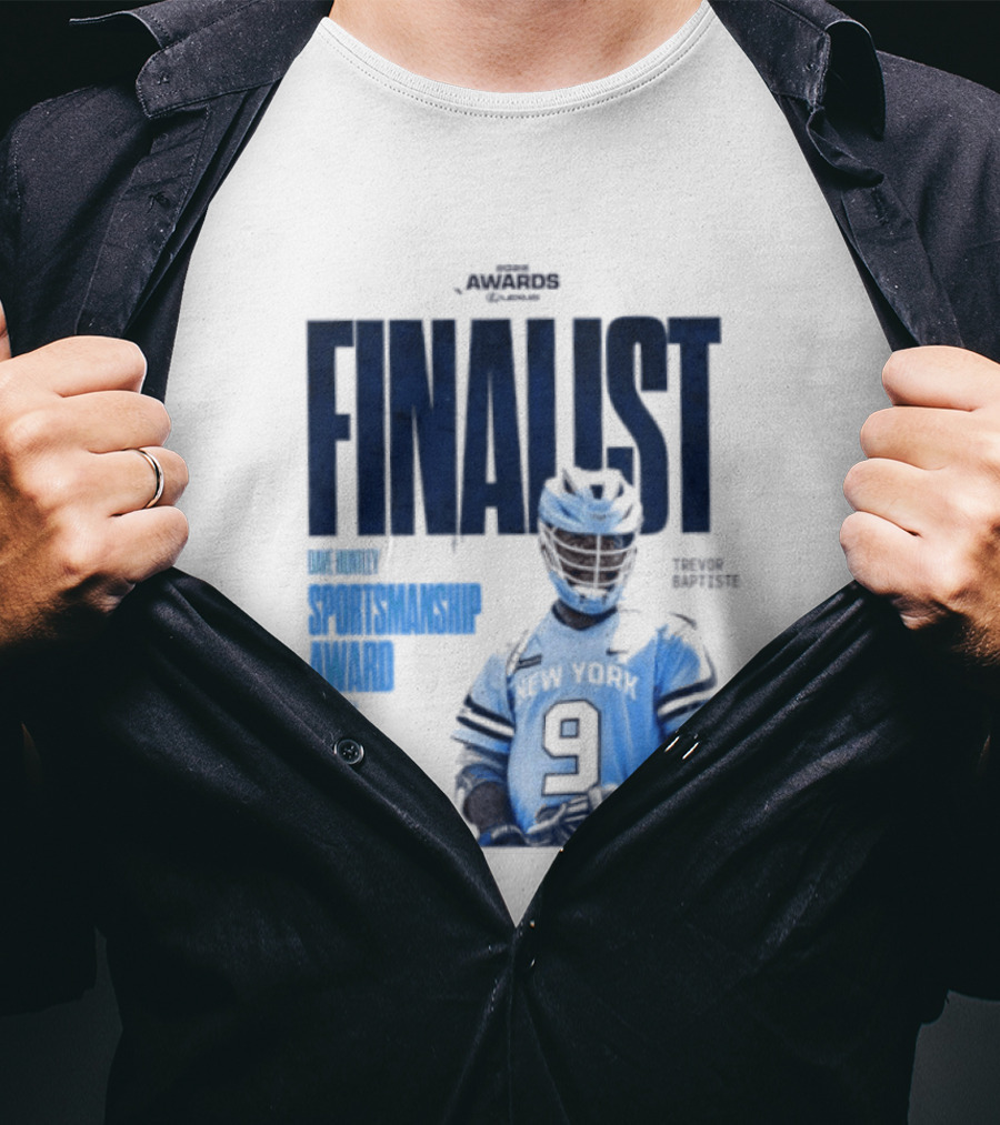Trevor Baptiste NY Atlas 2026 Dave Huntley Sportsmanship Award Finalist New York Sports Team Number 9 T-Shirt