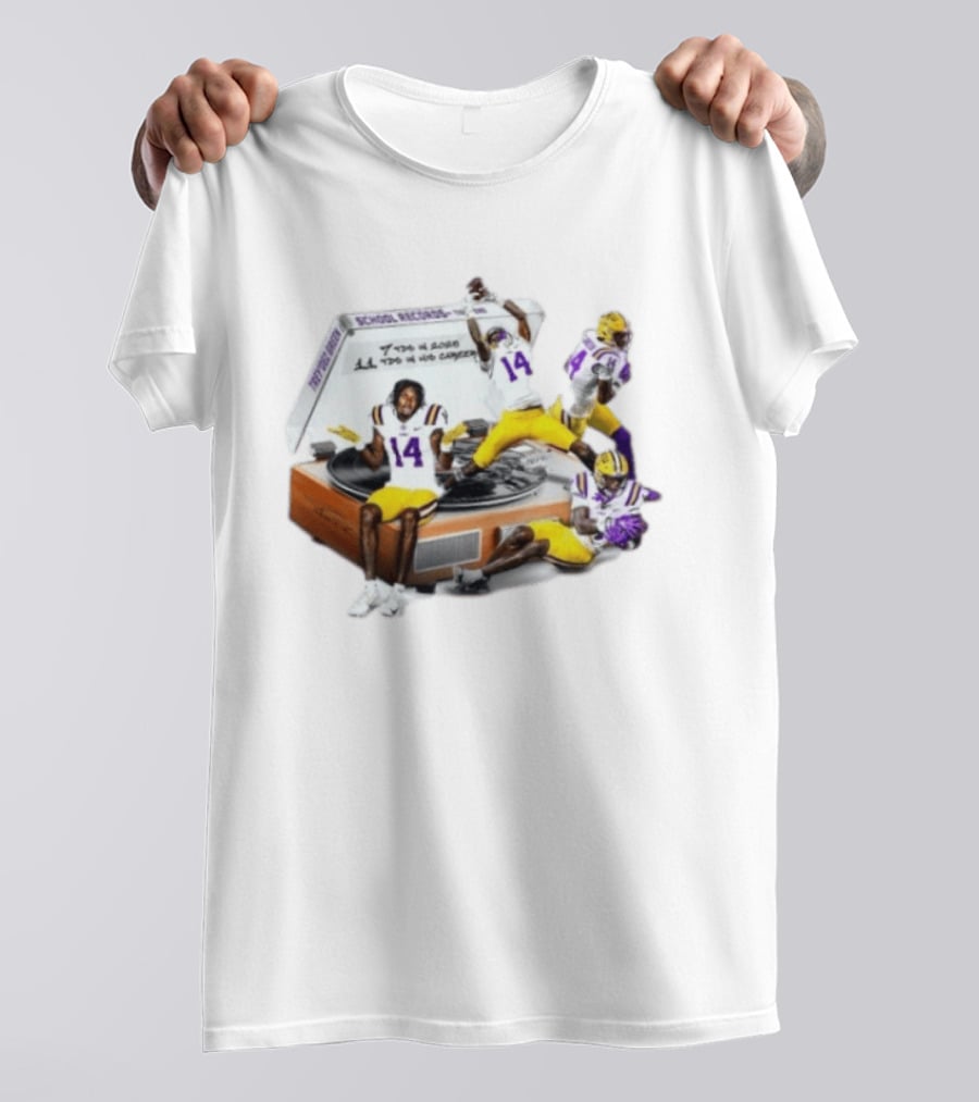 LSU Football Trey'Dez Green Touchdowns School Records Collage T-Shirt