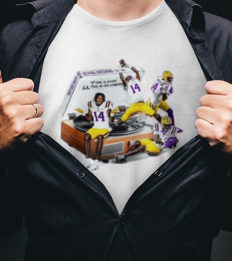 LSU Football Trey'Dez Green Touchdowns School Records Collage T-Shirt