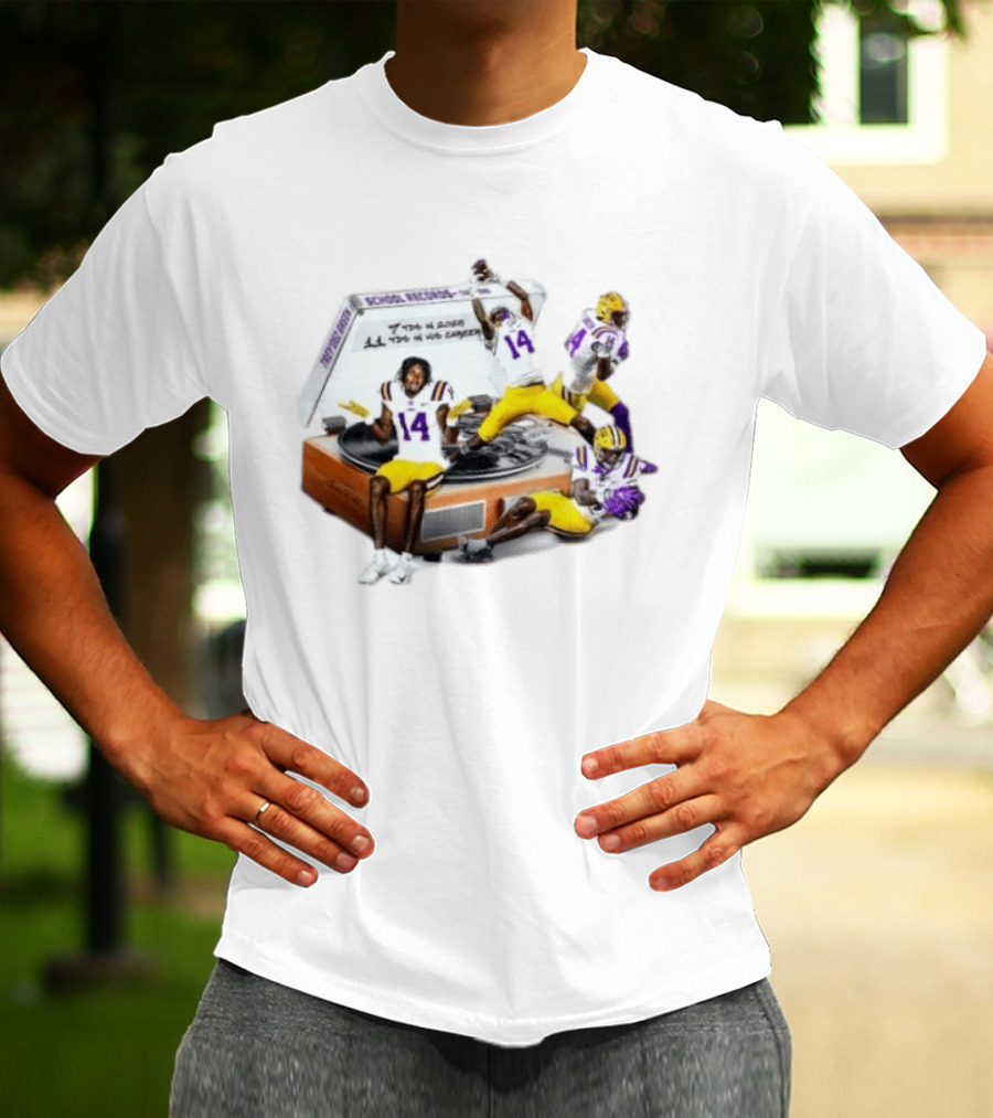 LSU Football Trey'Dez Green Touchdowns School Records Collage T-Shirt