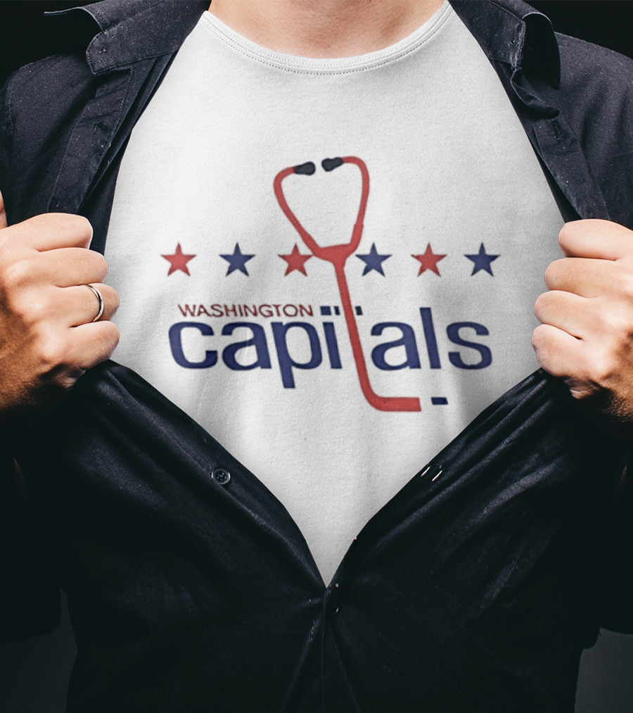Washington Capitals Stethoscope Medical Five Stars Team T-Shirt