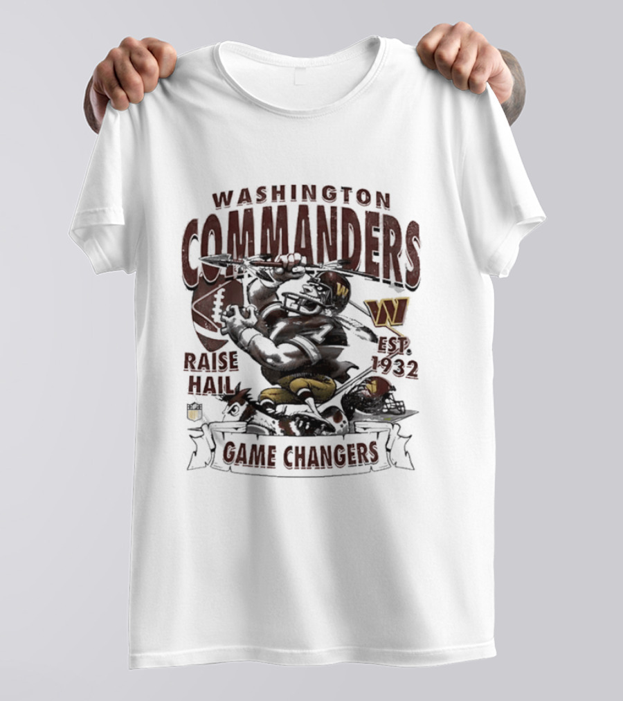 Washington Commanders Raise Hail Game Changers Est 1932 T-Shirt