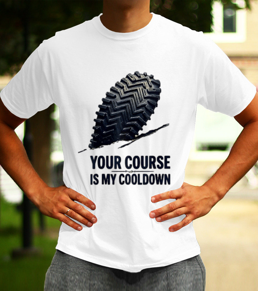 Your Course Is My Cooldown Trail Running Footprint T-Shirt