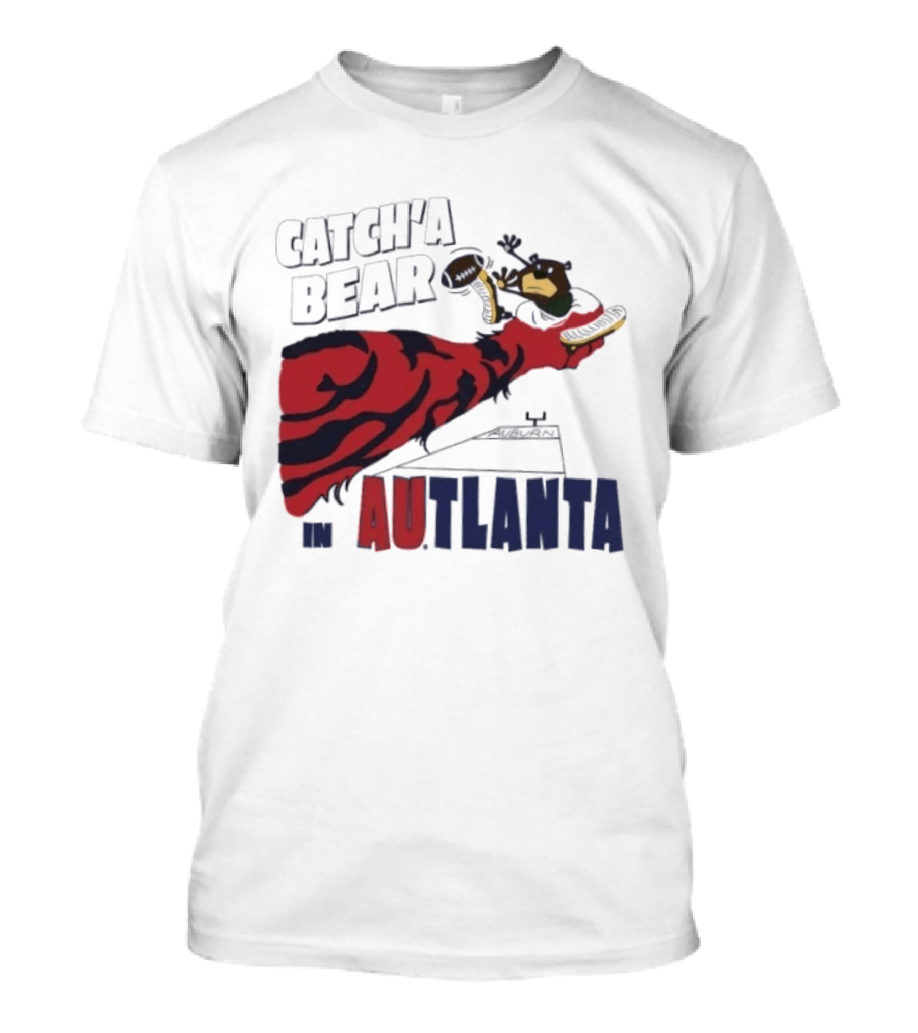 Catch'a Bear Auburn Tigers Vs Baylor Bears AUTlanta Tiger Stripe Football T-Shirt