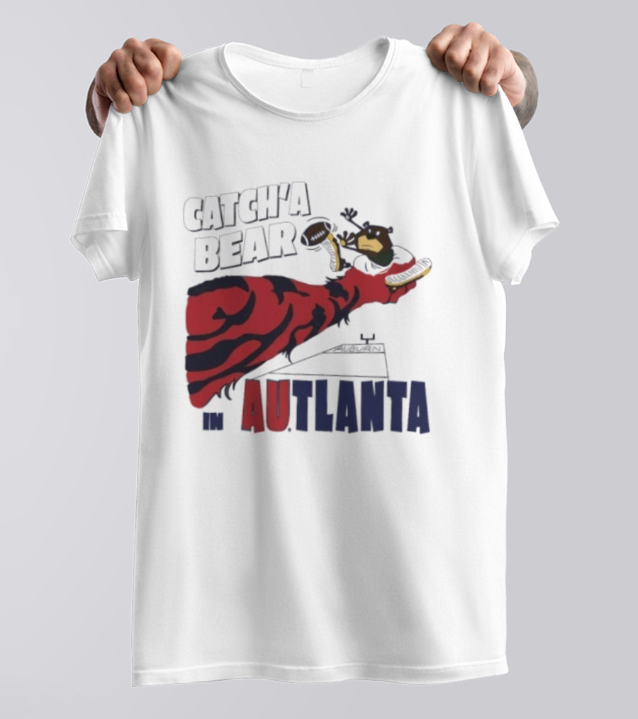 Catch'a Bear Auburn Tigers Vs Baylor Bears AUTlanta Tiger Stripe Football T-Shirt