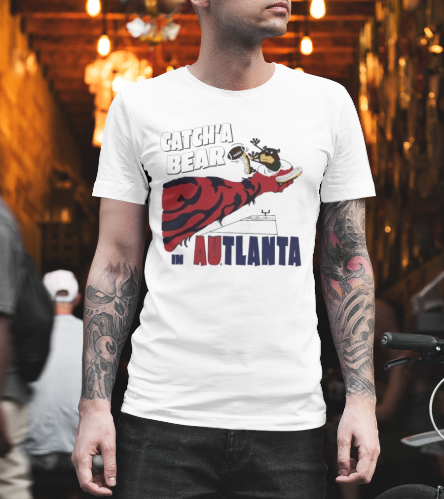 Catch'a Bear Auburn Tigers Vs Baylor Bears AUTlanta Tiger Stripe Football T-Shirt