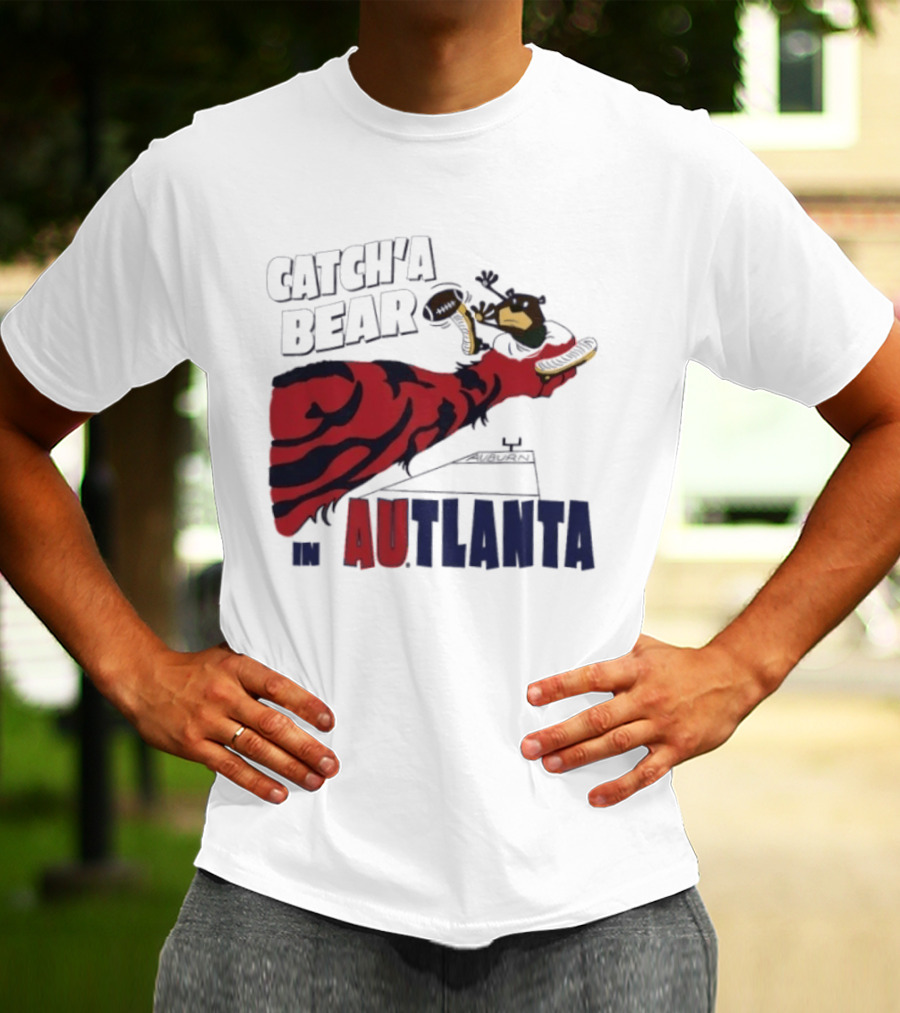 Catch'a Bear Auburn Tigers Vs Baylor Bears AUTlanta Tiger Stripe Football T-Shirt