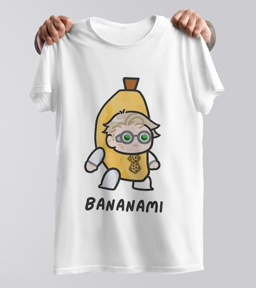 Bananami Cute Chibi Anime Banana Costume With Glasses And Tie T-Shirt