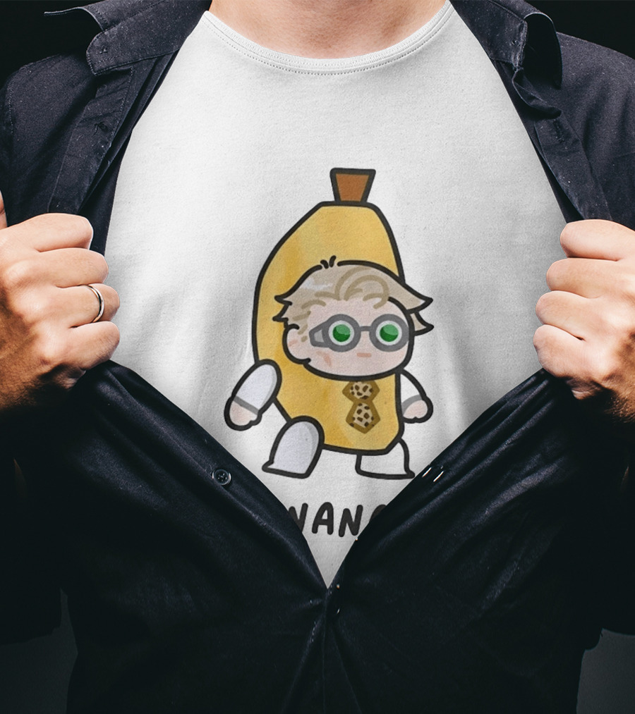Bananami Cute Chibi Anime Banana Costume With Glasses And Tie T-Shirt