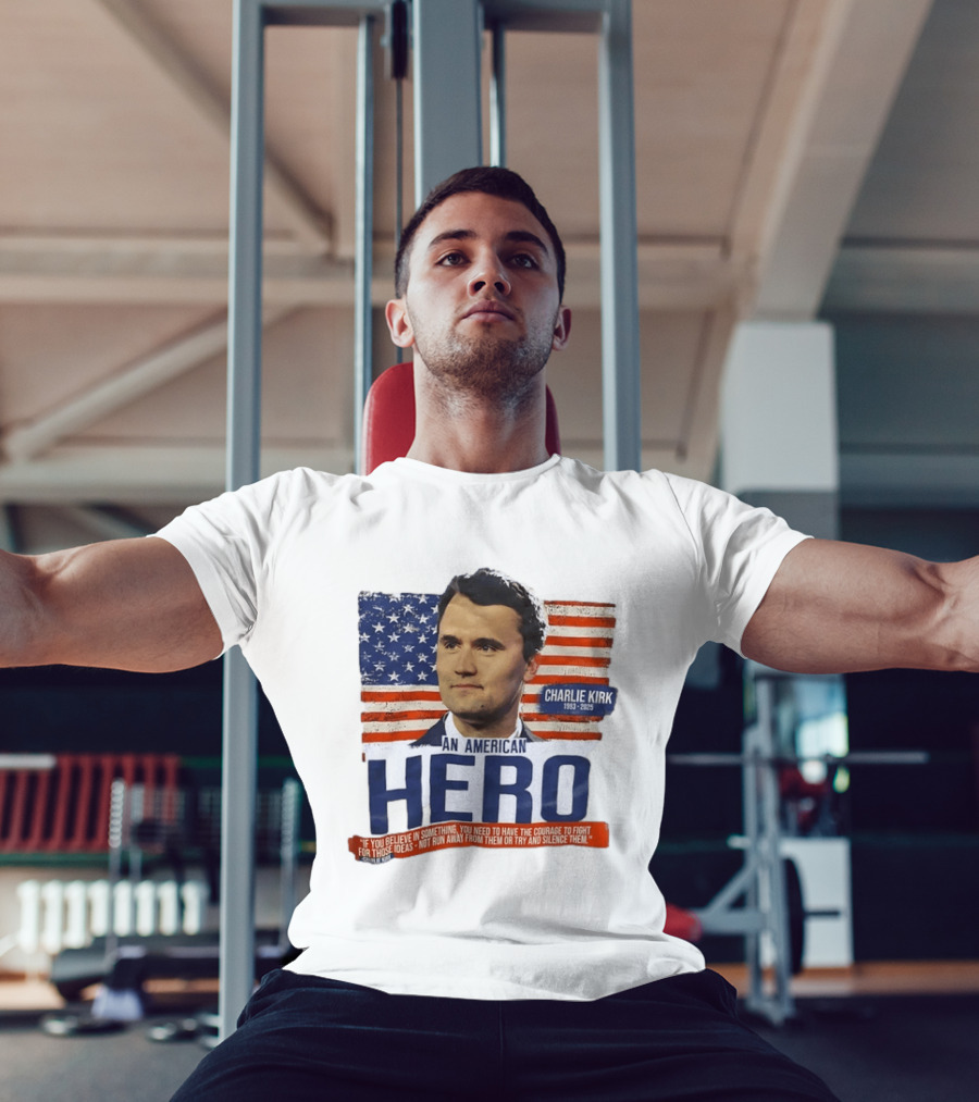 Charlie Kirk An American Hero 1993 2025 USA Flag Courage T-Shirt