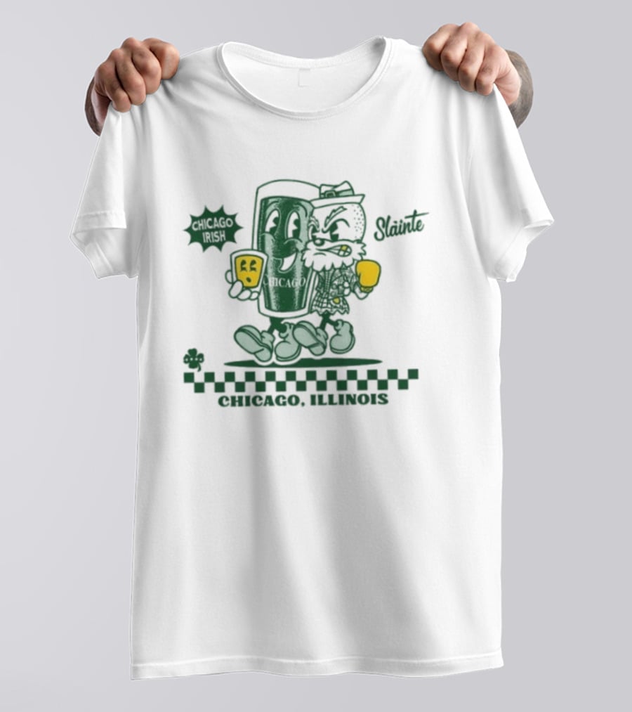 Chicago Illinois Irish Slainte Beer Pint St Patrick's Day T-Shirt