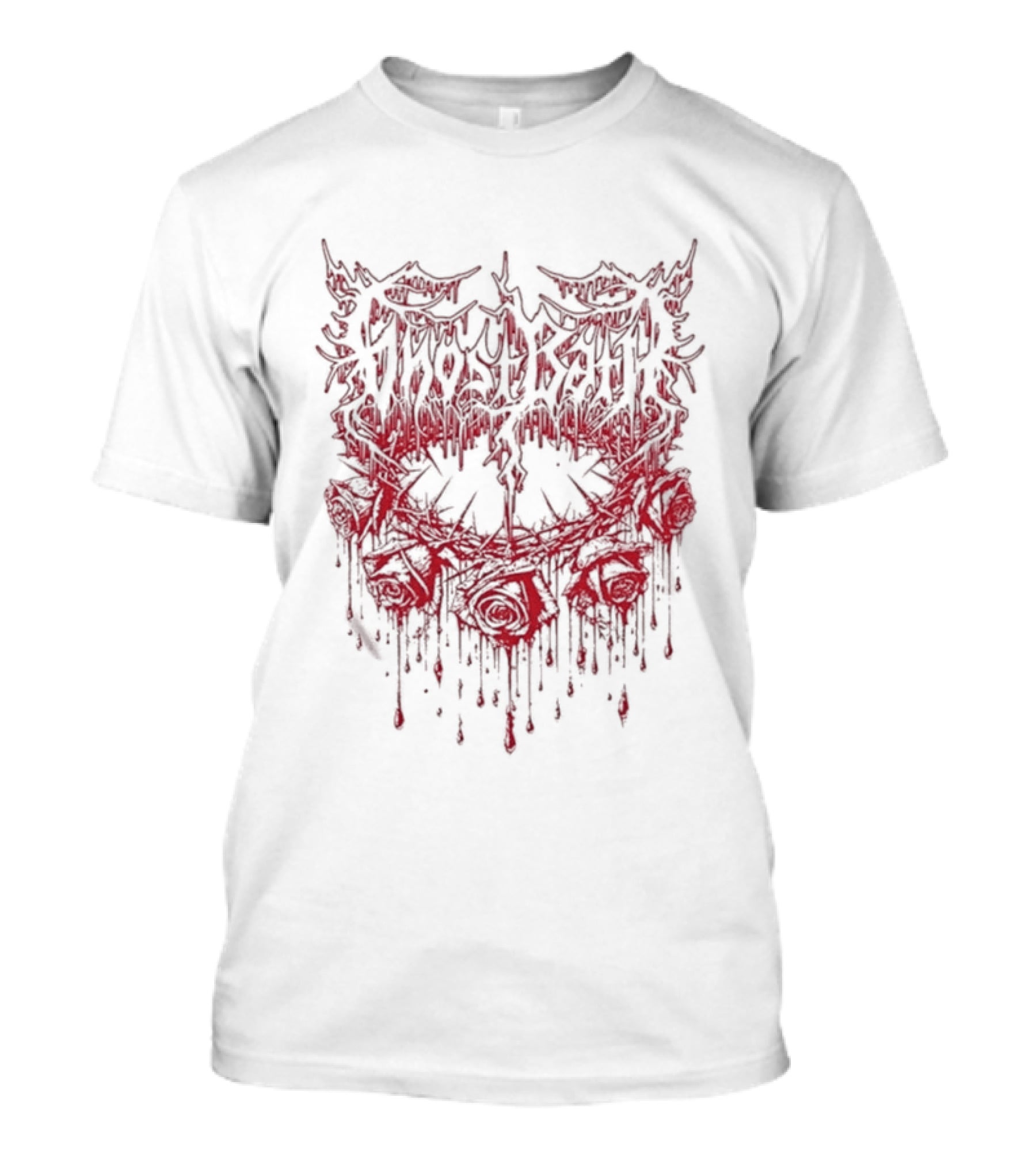 Ghost Bath Rose Thorn Dripping Red Roses T-Shirt