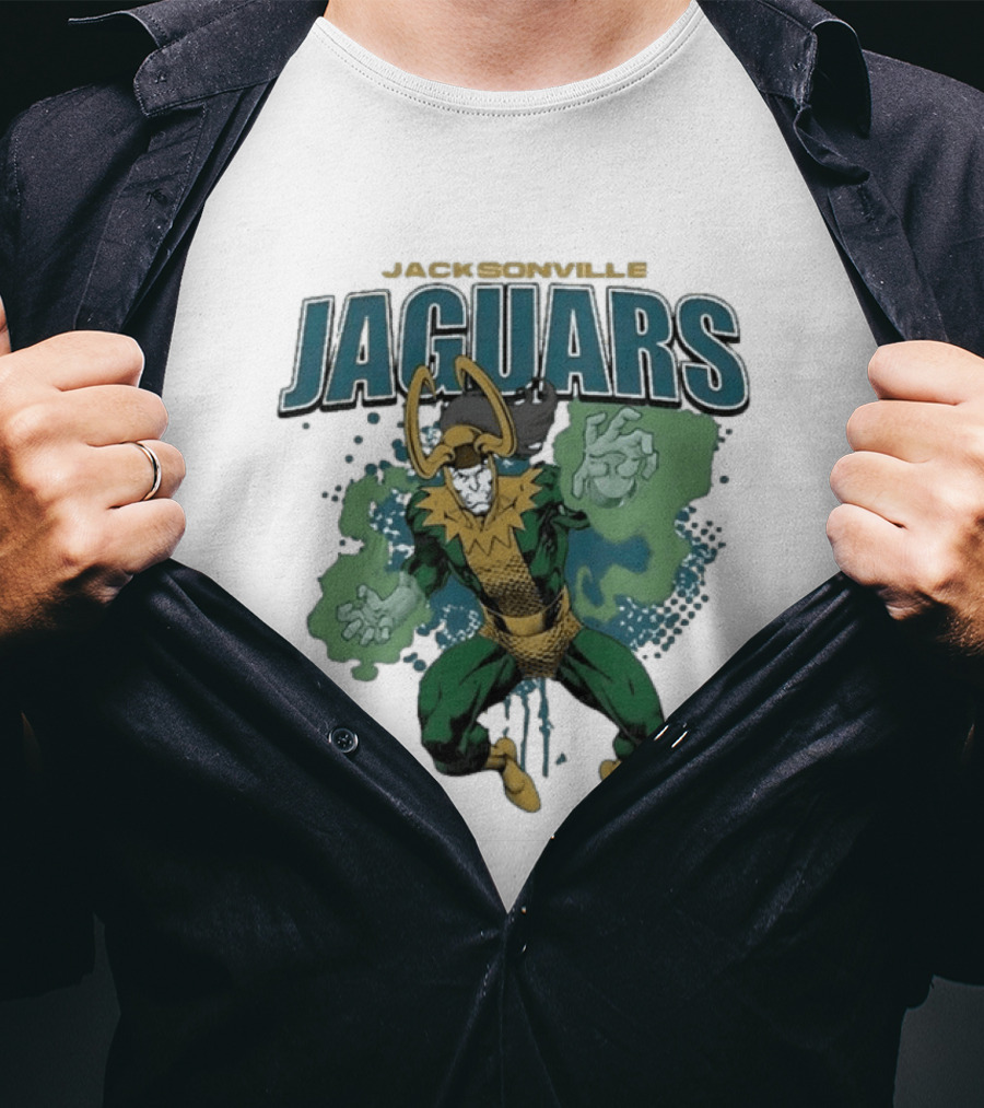 Jacksonville Jaguars Loki Marvel Crossover NFL Collaboration T-Shirt