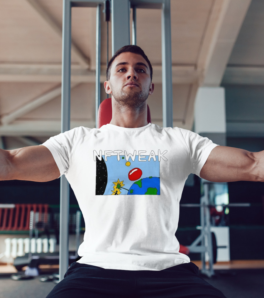 NFTWEAK Space Planet Cartoon NFT Satire Earth T-Shirt