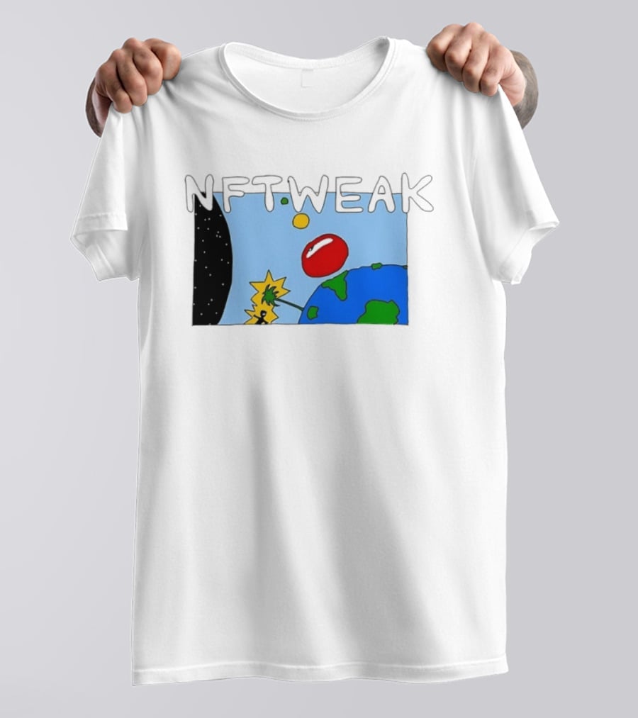 NFTWEAK Space Planet Cartoon NFT Satire Earth T-Shirt
