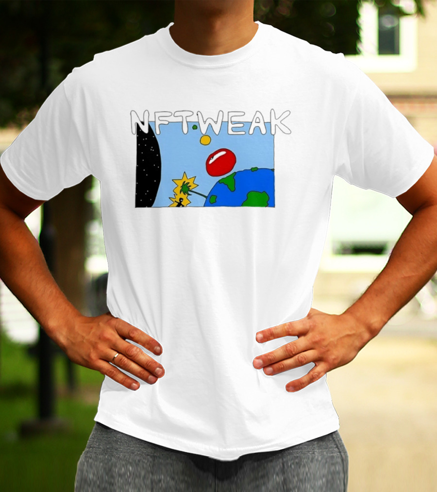 NFTWEAK Space Planet Cartoon NFT Satire Earth T-Shirt