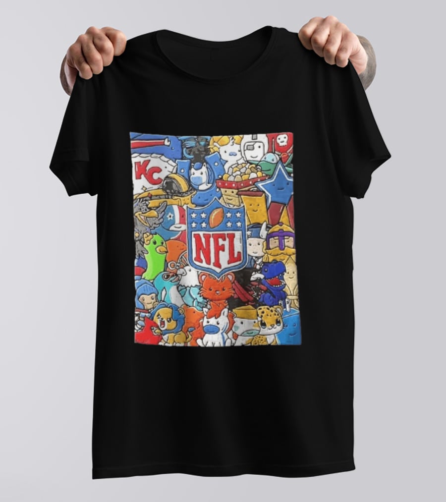 All 32 Teams Mascots Collection NFL KC Chiefs Steelers NCAA Dallas Cowboys MLB Vikings Jaguars T-Shirt