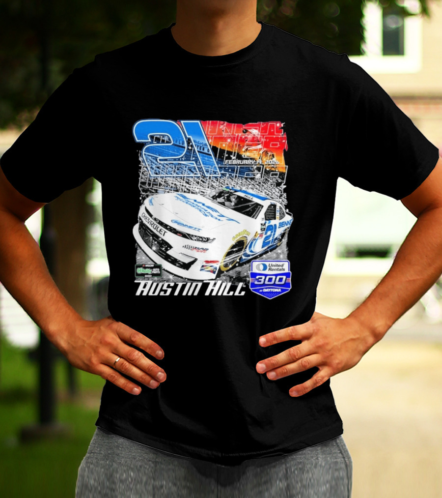Austin Hill Richard Childress Racing February 2026 United Rentals 300 Daytona Race Winner Chevrolet 21 T-Shirt