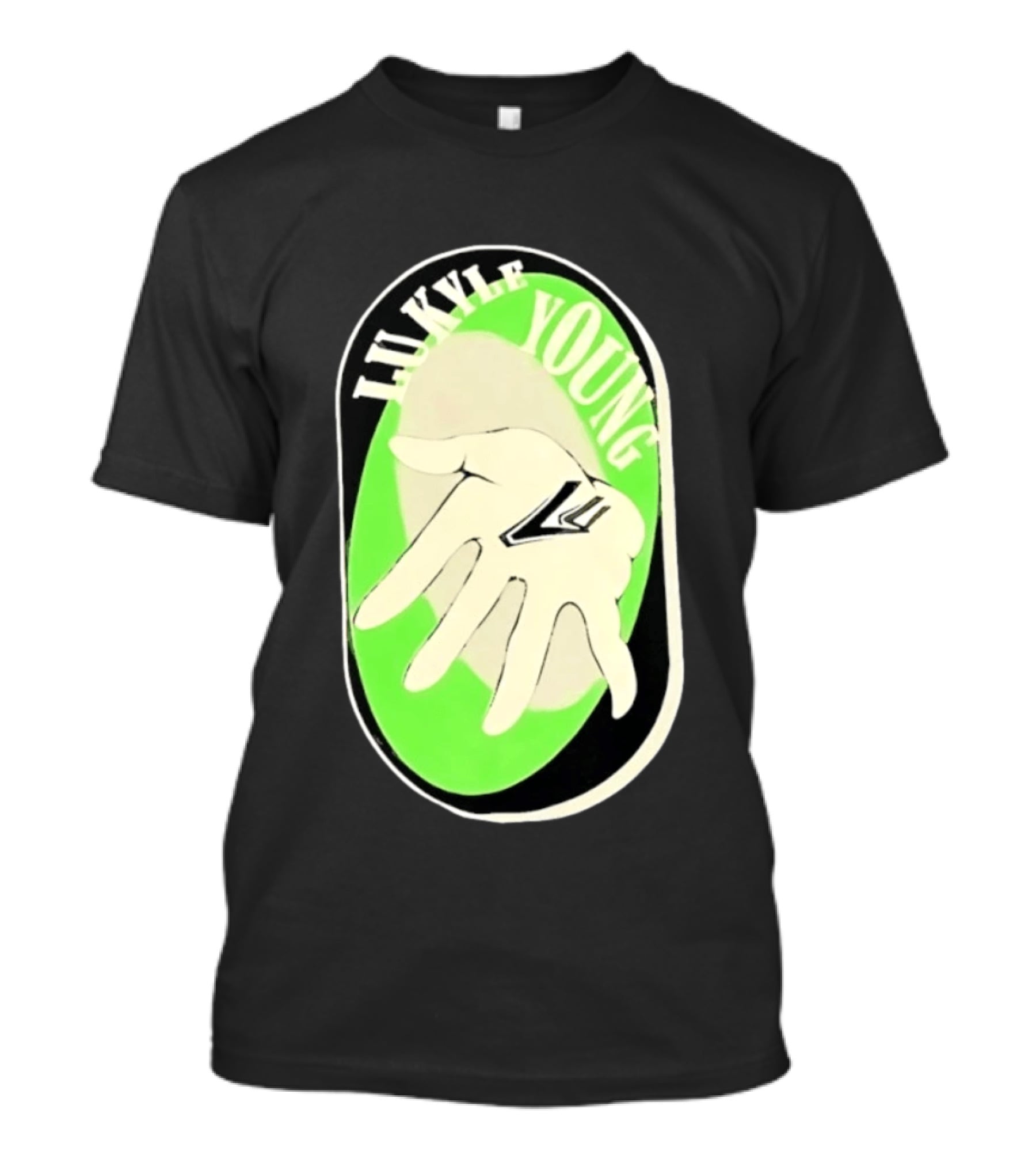 Lukyle Young Hand With Emblem In Green Oval T-Shirt
