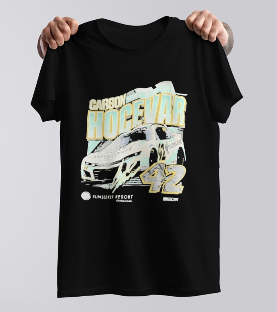 Carson Hocevar Legacy Motor Club 42 Sunseeker Resort NASCAR Racing T-Shirt