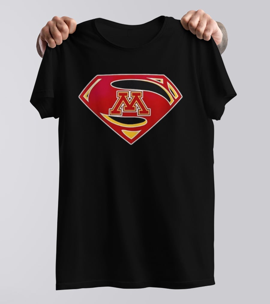 Minnesota Golden Gophers Superman Symbol College Sports Fan Gear T-Shirt