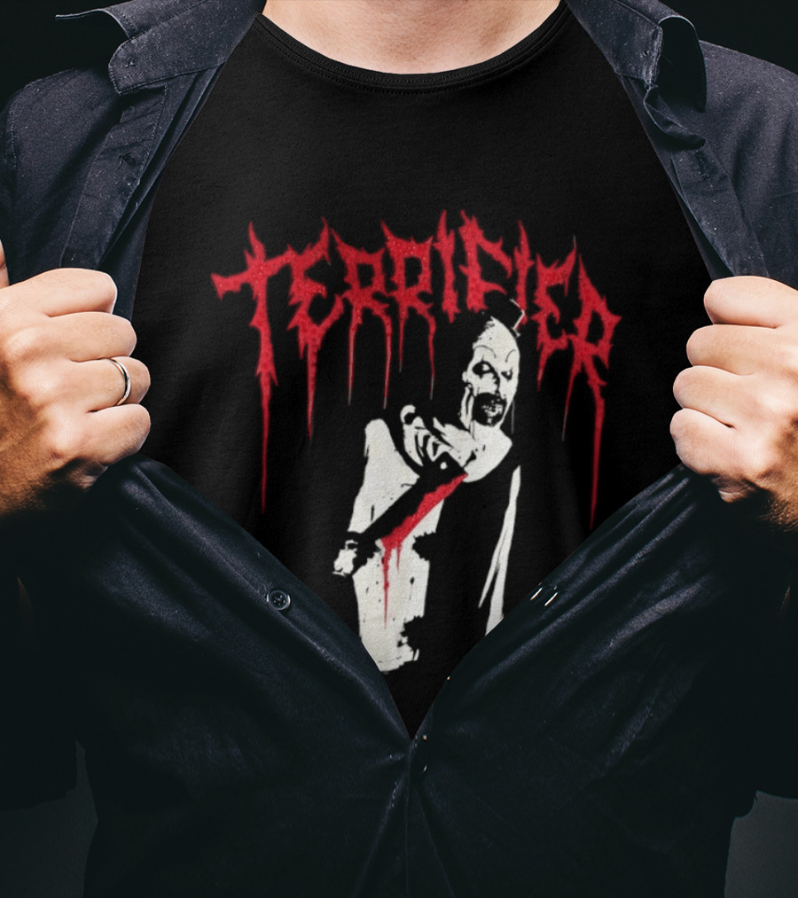 Terrifier Clown Horror Movie Rhinestone Scary Blood Effect T-Shirt