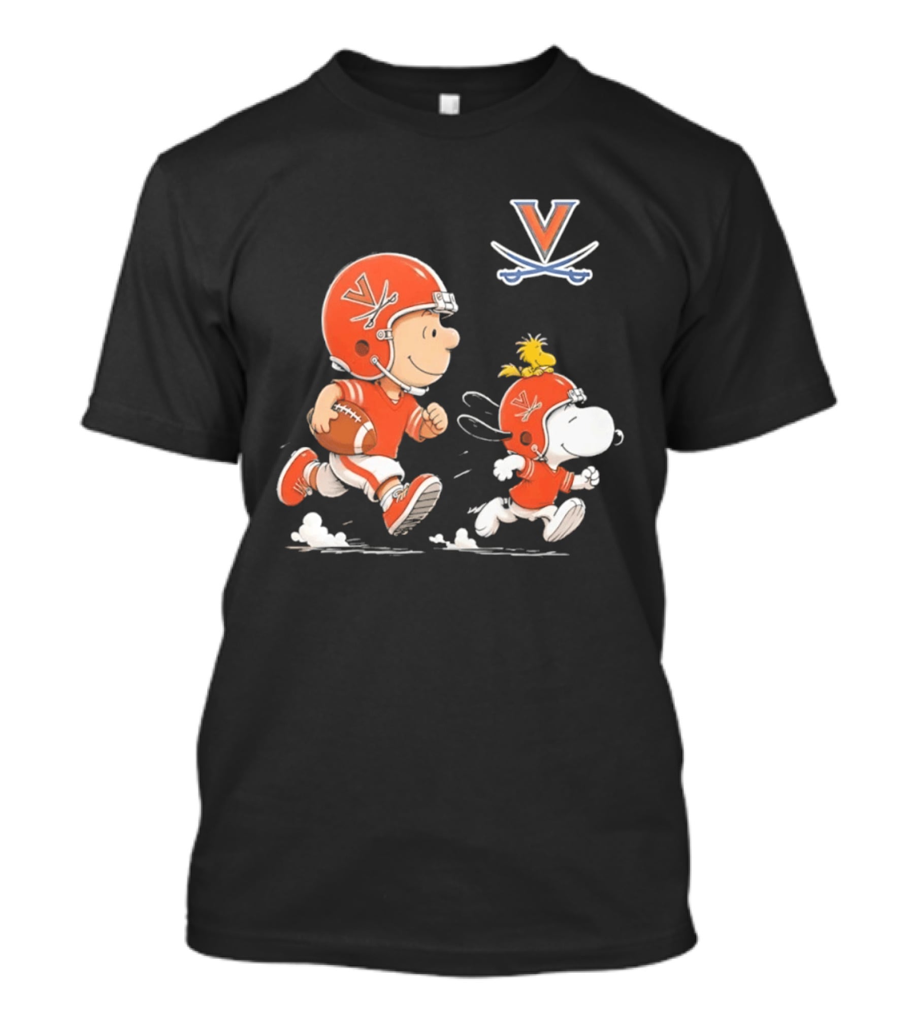 Charlie Brown Snoopy Woodstock Virginia Cavaliers Football Fun T-Shirt