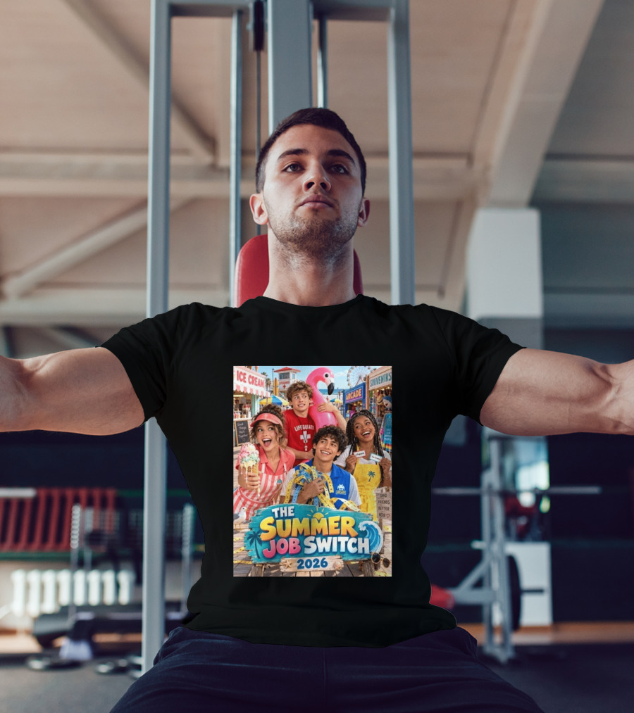 The Summer Job Switch 2026 Ice Cream Adventure Lifeguard Arcade Souvenirs Sand Friends T-Shirt