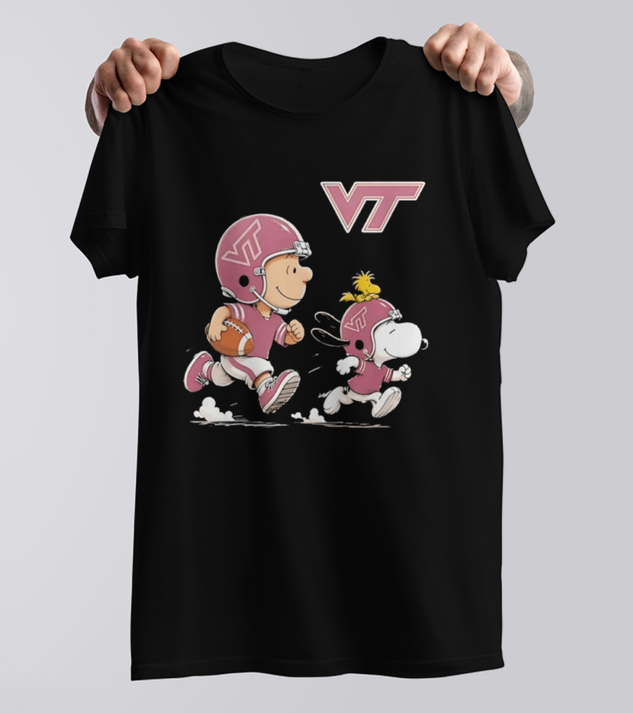Charlie Brown Woodstock Snoopy Virginia Tech Hokies Football VT T-Shirt