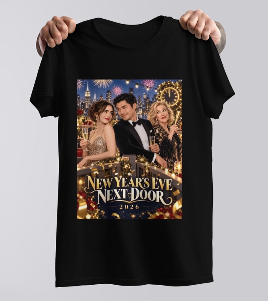 New Year's Eve Next Door 2026 Celebration With Charming Guests And Fireworks T-Shirt