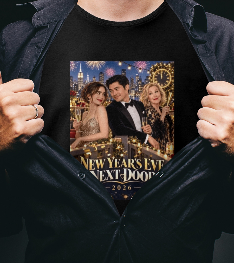 New Year's Eve Next Door 2026 Celebration With Charming Guests And Fireworks T-Shirt