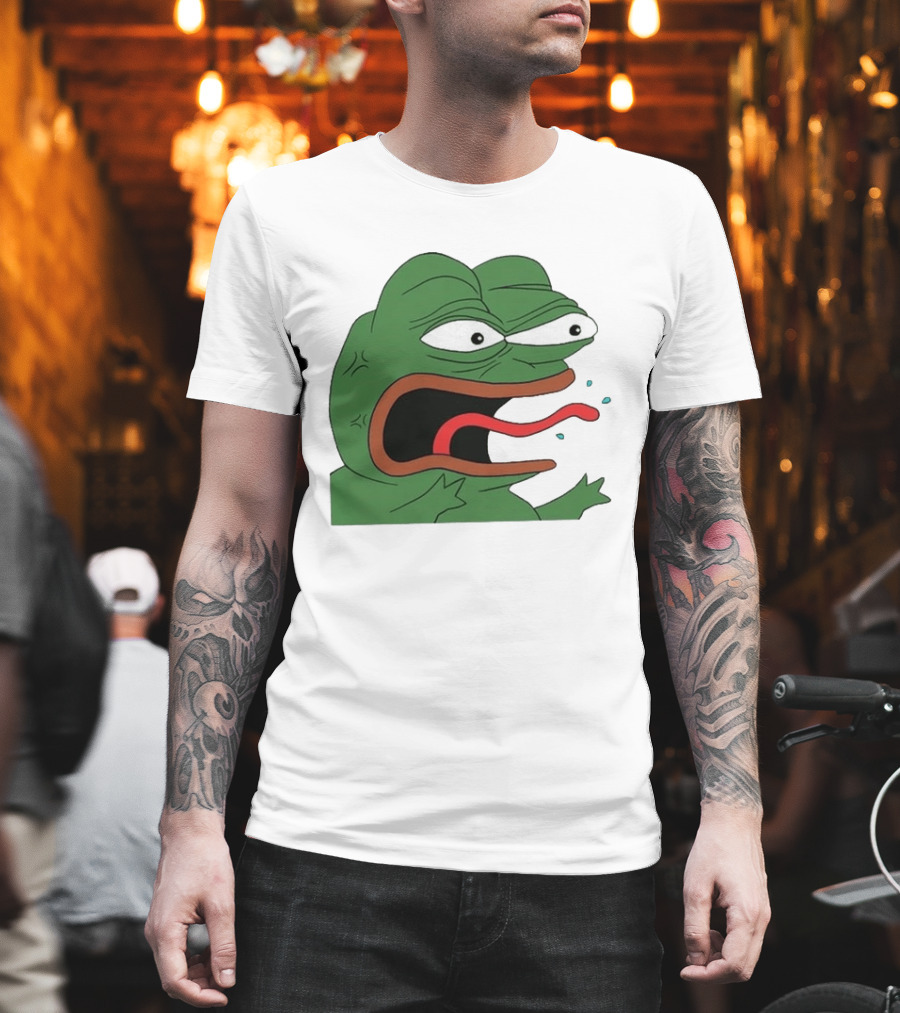 Angry Pepe Frog Meme Tongue Out Reaction Image T-Shirt