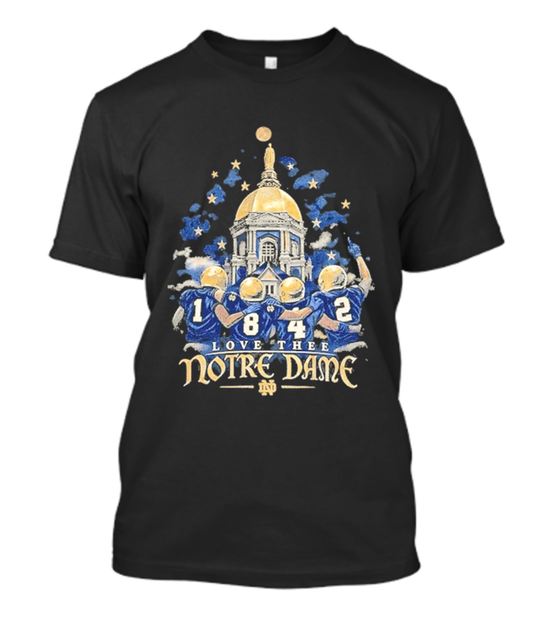 Notre Dame Football Golden Dome Love The Notre Dame 1182 Football Players T-Shirt