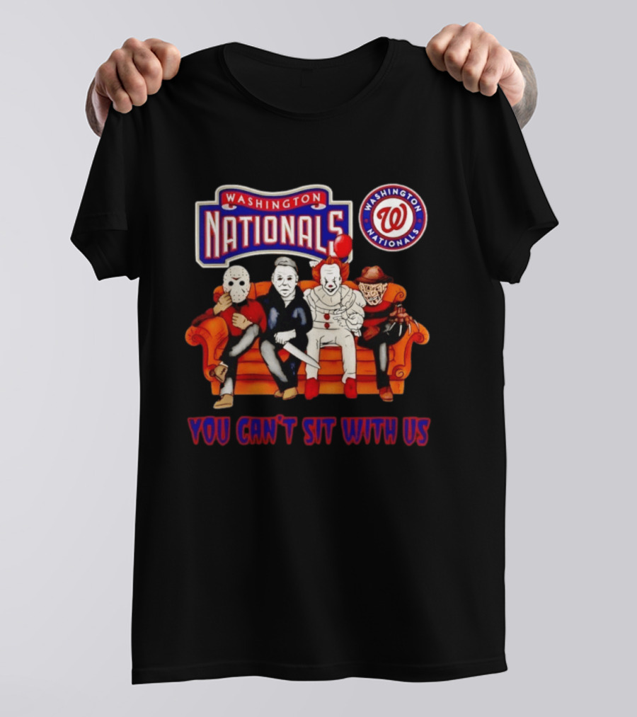 Washington Nationals Horror Movie Characters You Can't Sit With Us Couch Scene T-Shirt