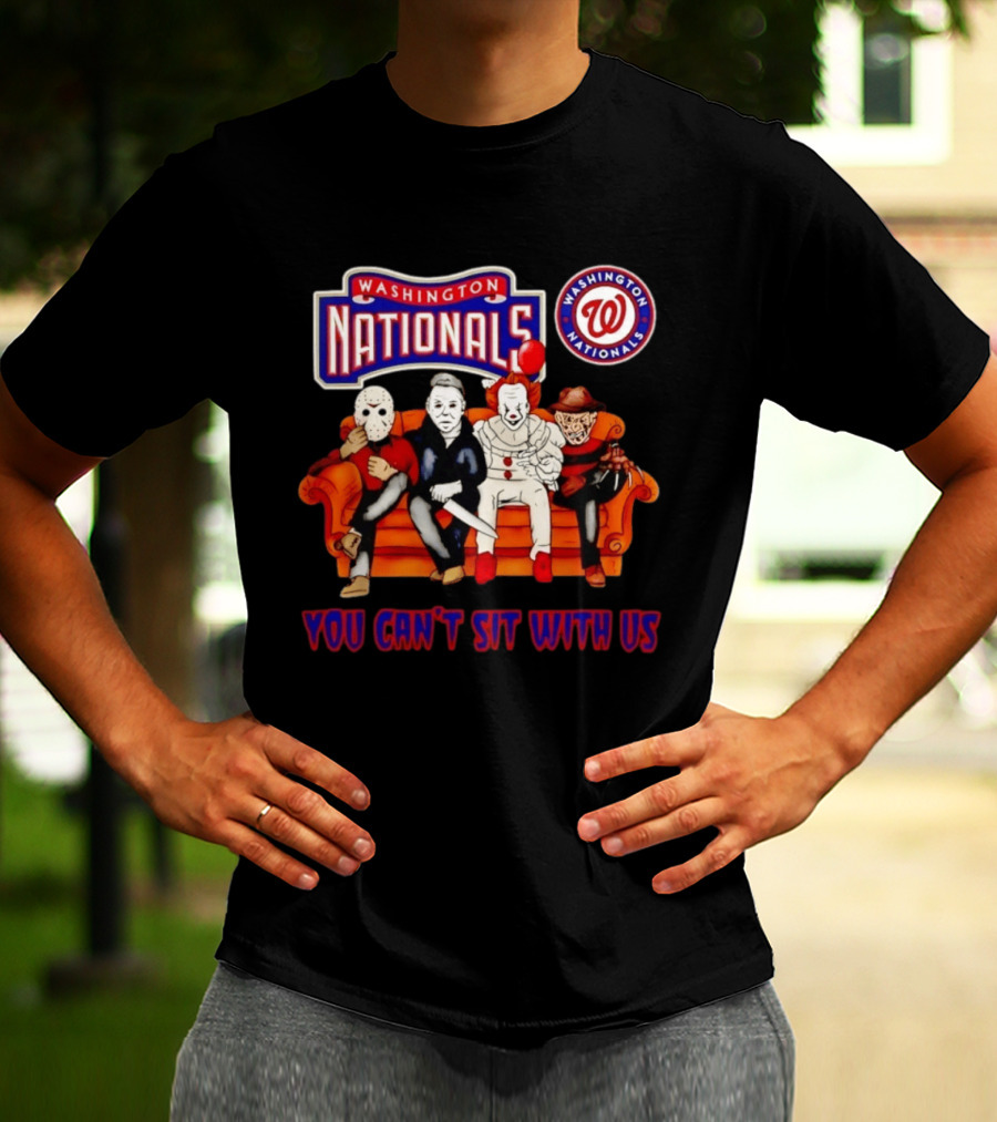Washington Nationals Horror Movie Characters You Can't Sit With Us Couch Scene T-Shirt
