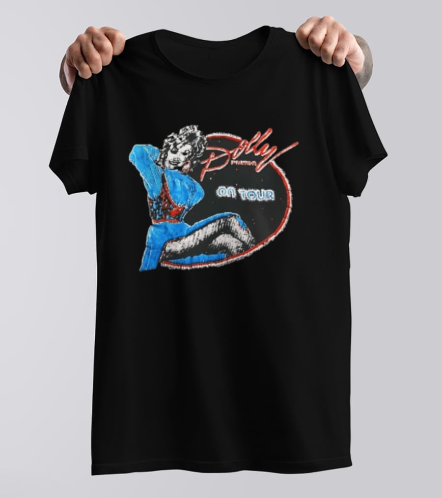 Dolly Parton On Tour Distressed Pinup Style Oval Frame T-Shirt