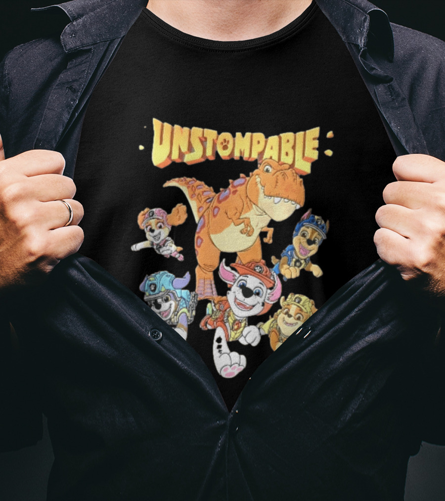 Paw Patrol Unstompable Pups With Tyrannosaurus Dinosaur Adventure T-Shirt