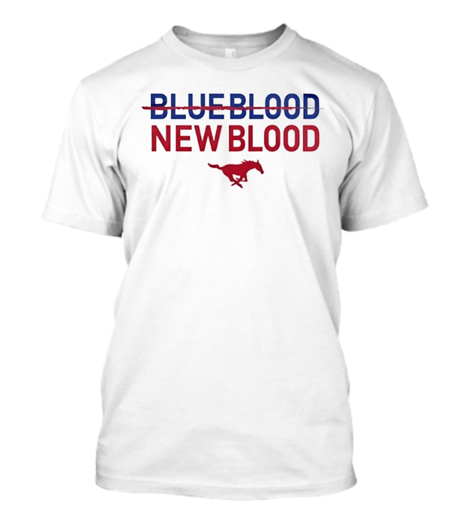 Blue Blood New Blood SMU Mustangs Southern Methodist University T-Shirt