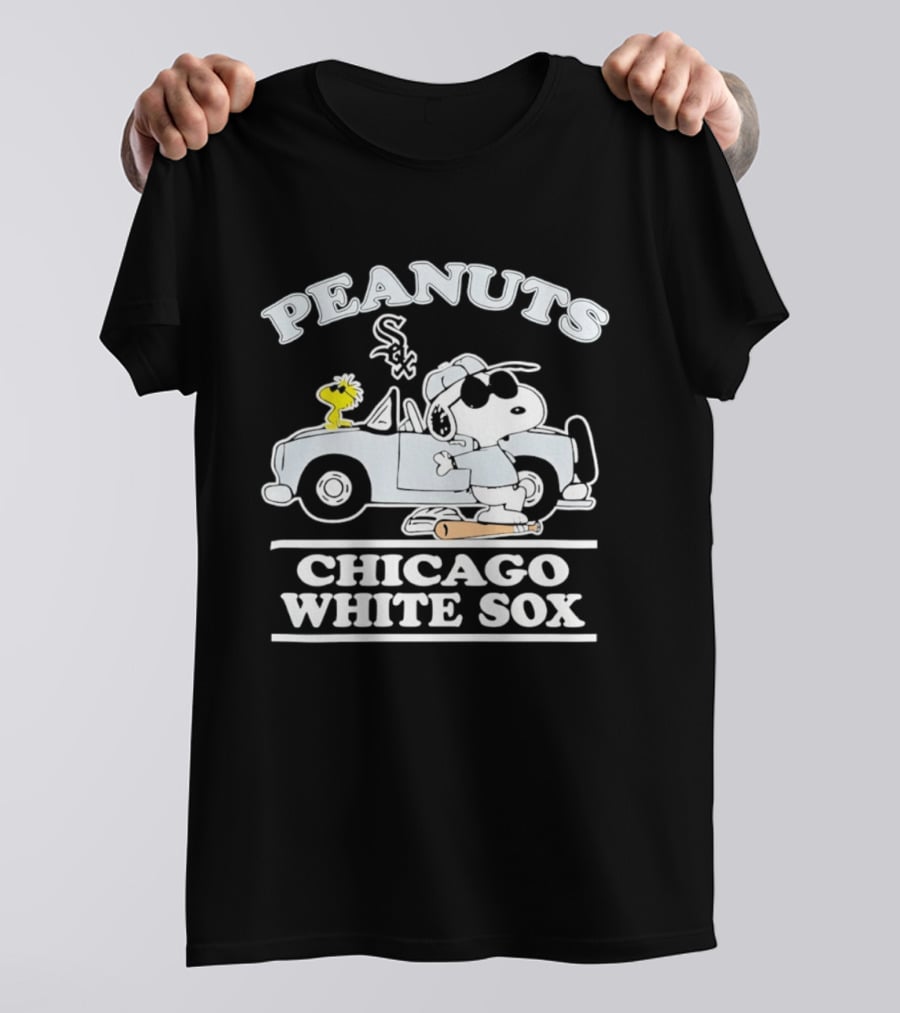 Peanuts Snoopy Woodstock In Car Chicago White Sox Baseball T-Shirt