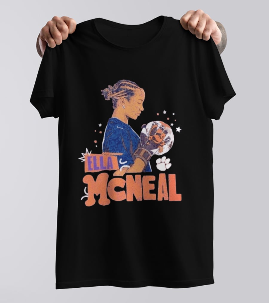 Ella McNeal Clemson Tigers Soccer Player Holding Ball T-Shirt