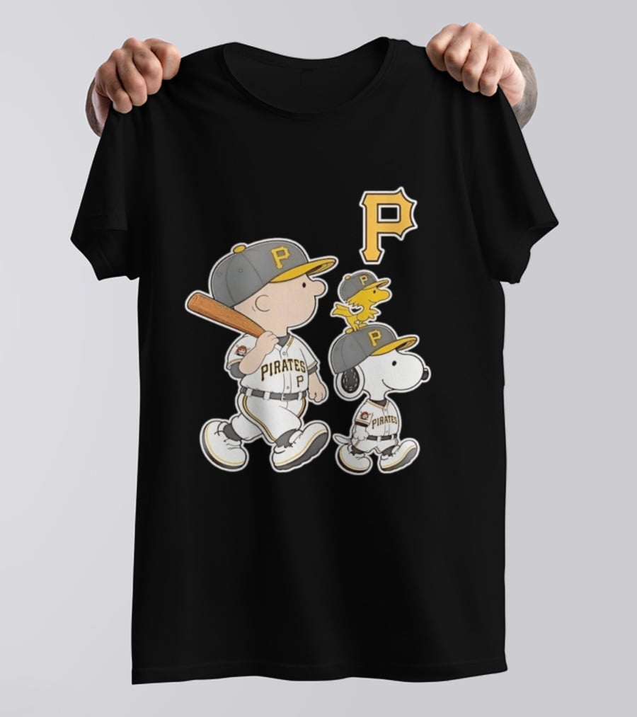 Woodstock Snoopy Charlie Brown Pittsburgh Pirates Baseball P T-Shirt
