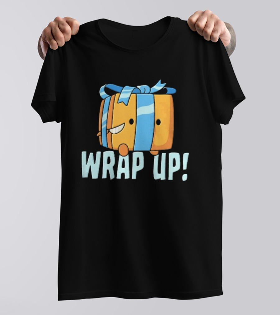 Mischievous Cartoon Ribboned Present Wrap Up With Knife T-Shirt