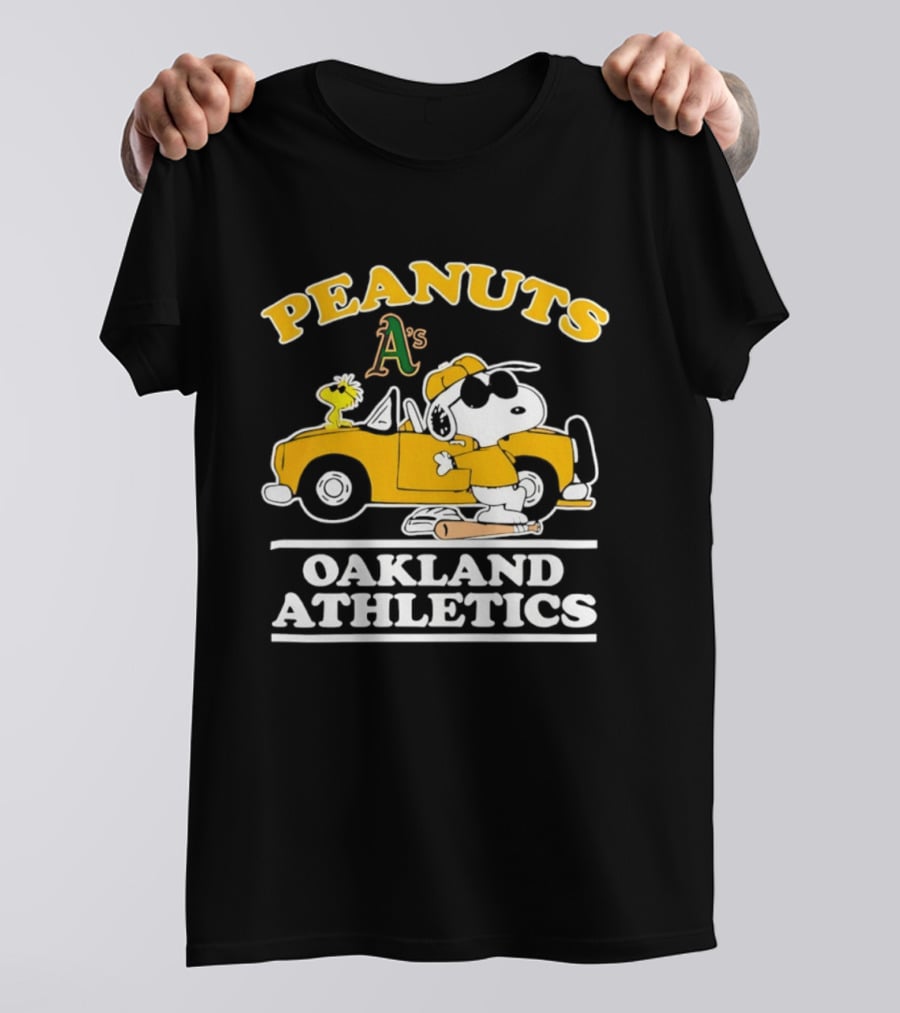 Peanuts Snoopy Woodstock Oakland Athletics A's T-Shirt